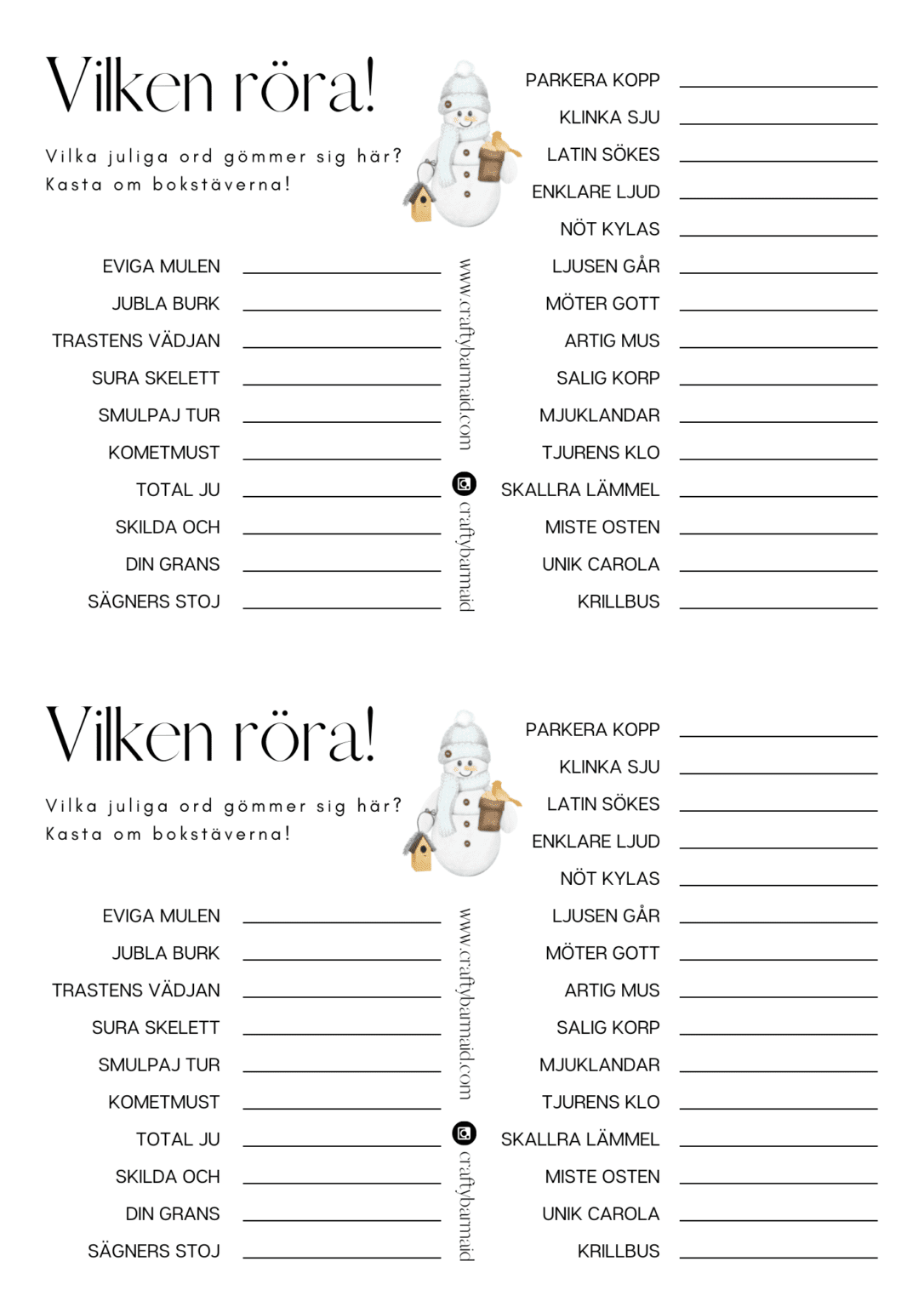 Knep & knåp för julen 2 – Crafty Barmaid