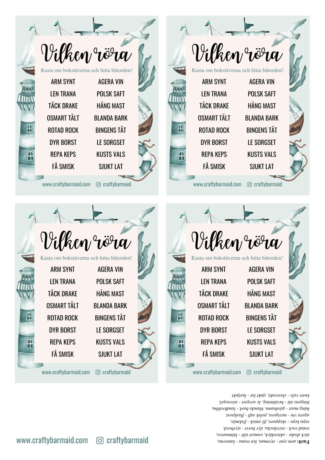 Knep & knåp om båtar – Crafty Barmaid